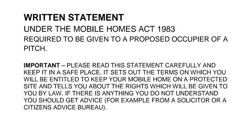 The Park Home Written Statement Explained: Your Most Important Document